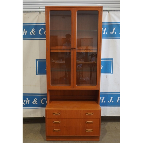 232 - G plan display cabinet with 3 drawers below 32x79