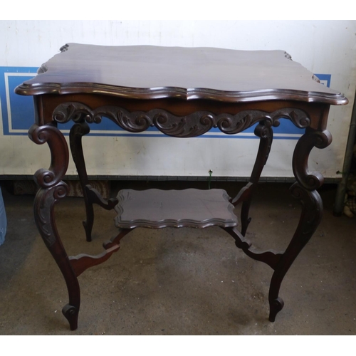 34 - Mahogany ornate and carved occasional table 30x30