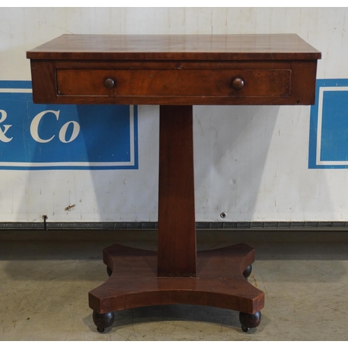 41 - Mahogany pedestal hall table with drawer below 29x26