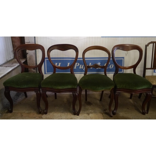 49 - Set of 4 mahogany balloon back dining chairs