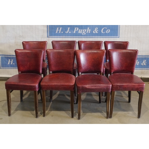 74 - 8 Leather upholstered dining chairs