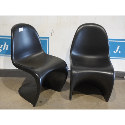 77 - 2 Plastic moulded stylish chairs