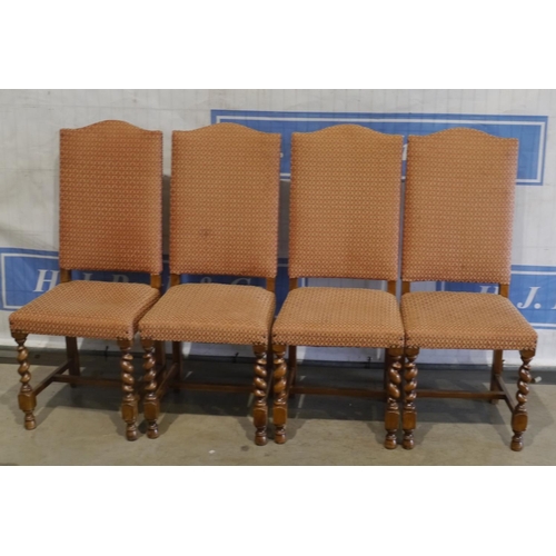 78 - Set of 4 high back upholstered dining chairs