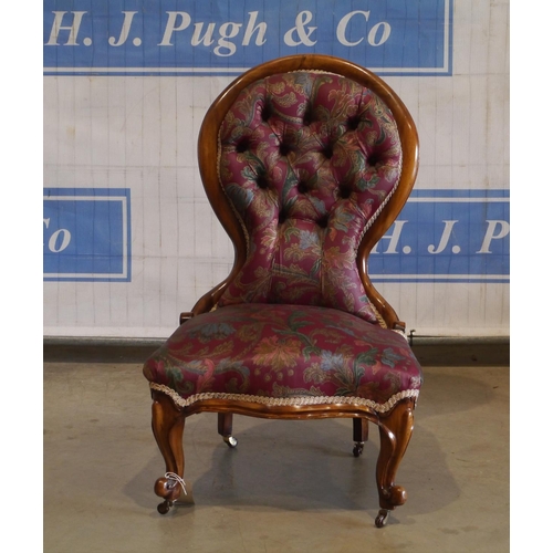 79 - Mahogany upholstered nursing chair