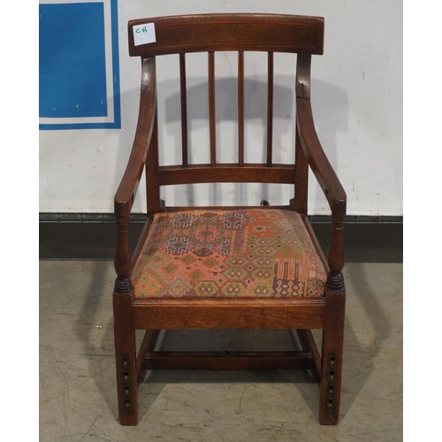 84 - Mahogany upholstered childs chair