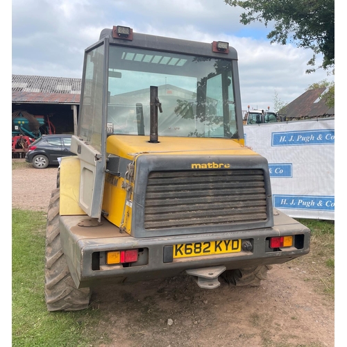 Matbro TR250 loader, 7800hrs. Reg. K682 KYD. GWO