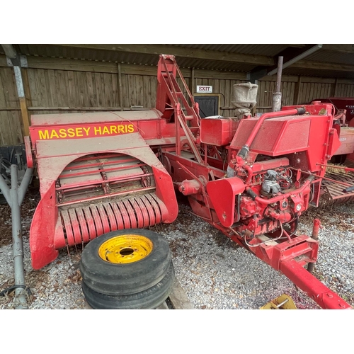 63 - Massey Harris 701 baler with standard petrol engine, all working, new fuel tank