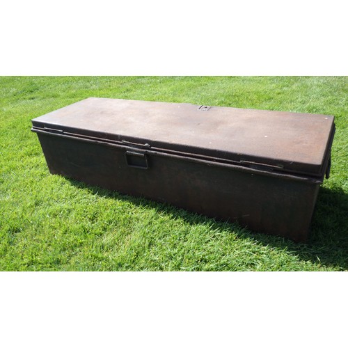 164 - Large ex-military metal trunk. Believed to be in original condition. Marked 