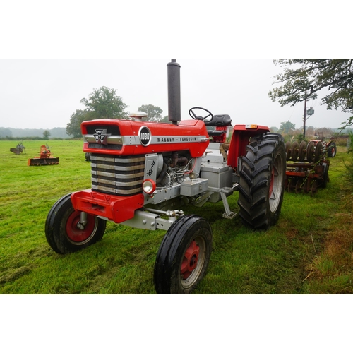 100 - Massey Ferguson 1080 tractor. Working order, used for ploughing and road runs, swinging drawbar, 4 s... 