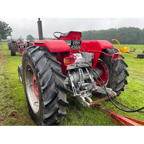 100 - Massey Ferguson 1080 tractor. Working order, used for ploughing and road runs, swinging drawbar, 4 s... 