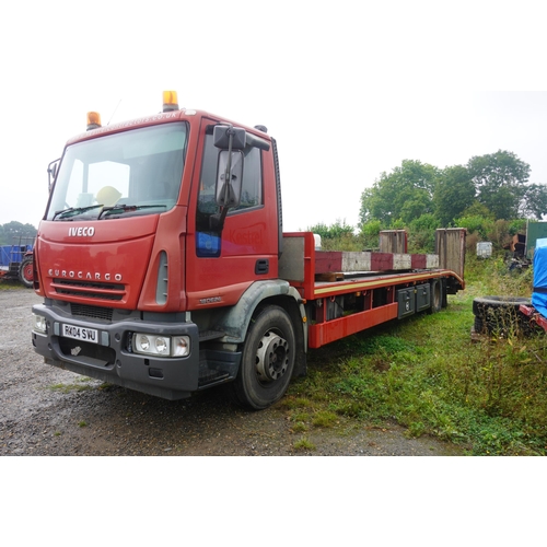 105 - Iveco Eurocargo 180E24 lorry, Andover 30ft beaver tail body. Hydraulic ramps, tidy. Only 328,080Km R... 