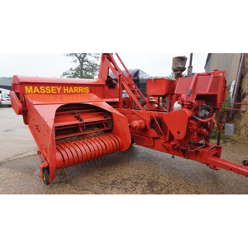 63 - Massey Harris 701 baler with standard petrol engine, all working, new fuel tank