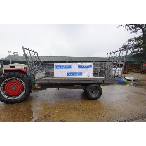 72 - Ferguson 3 ton tipping trailer, with bale extension, sides and thriples, restored.