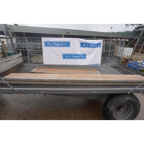 72 - Ferguson 3 ton tipping trailer, with bale extension, sides and thriples, restored.