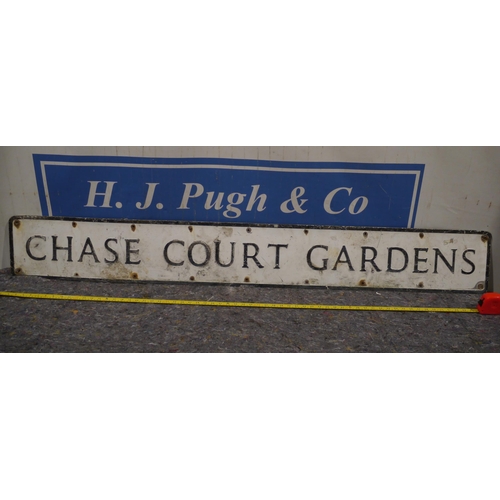 181 - Aluminium sign - Chase Court Gardens 67 
x 9