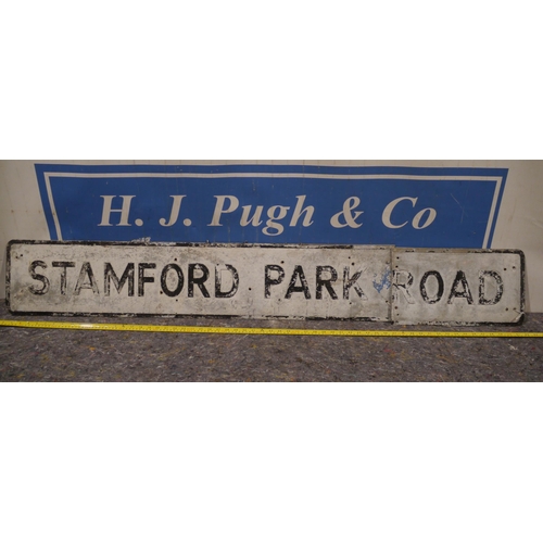 188 - Aluminium road sign - Stamford Park Road  61 x 9