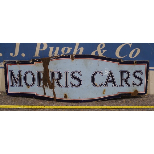 239 - Double sided enamel sign - Morris cars 37 x 12