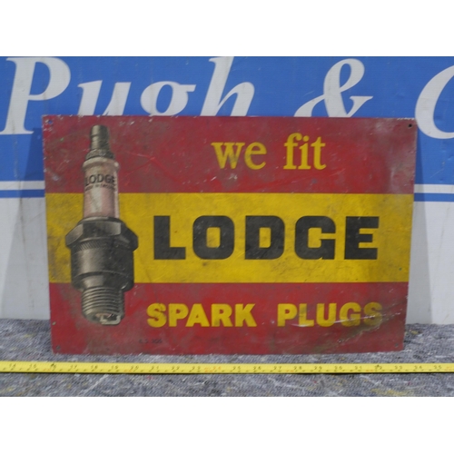 242 - Tin sign - Lodge spark plugs 18 x 12