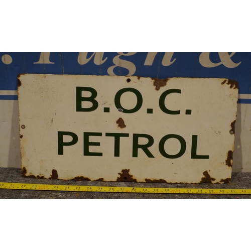 259 - Enamel sign - BOC petrol 20 x 10