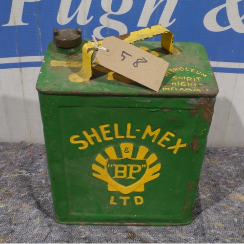 58 - 2 gallon fuel can - Shell Mex BP