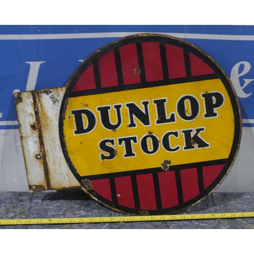 72 - Double sided enamel sign - Dunlop stock 18