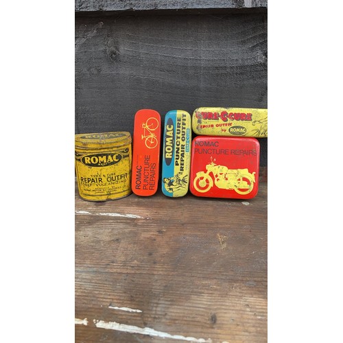 132 - Collection of Romac tyre repair kits including early 30s one