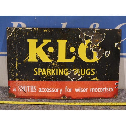 294 - Enamel sign - KLG spark plugs 22 x 14