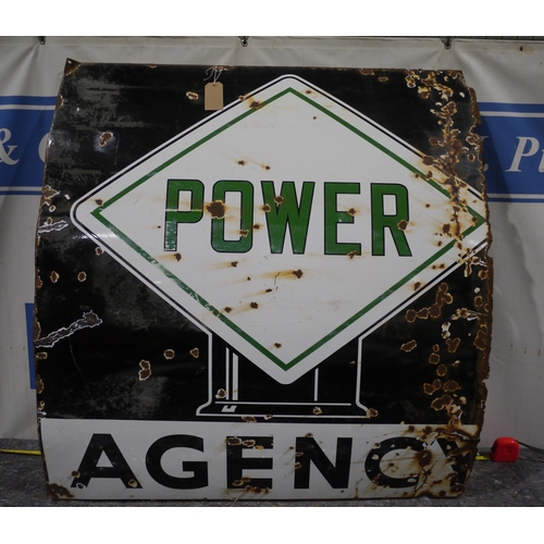 302 - Enamel sign - Power agency 48 x 43.5