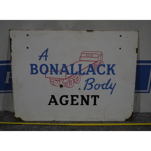 326 - Double sided enamel sign - Bonalack body agent 36 x 27