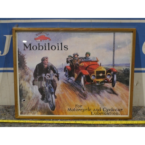 339 - Framed Mobiloil poster