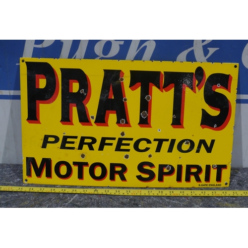 343 - Enamel sign - Pratts perfection 20 x 12