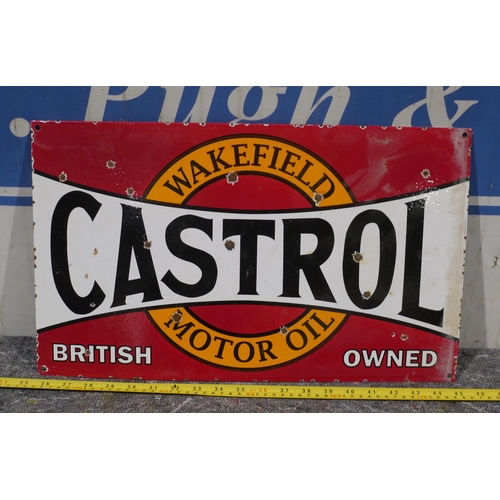 344 - Enamel sign - Castrol 20 x 12