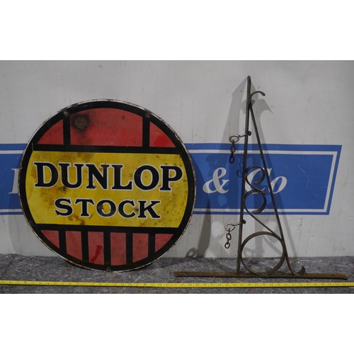 345 - Double sided enamel sign - Dunlop stock 24