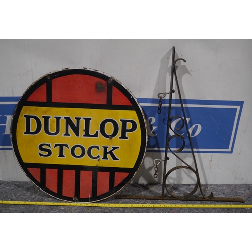 345 - Double sided enamel sign - Dunlop stock 24