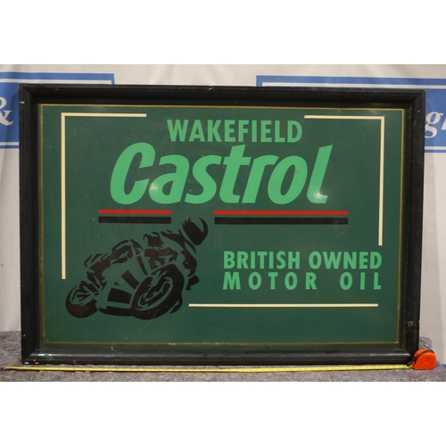 367 - Framed aluminium sign - Wakefield Castrol 58 x 40