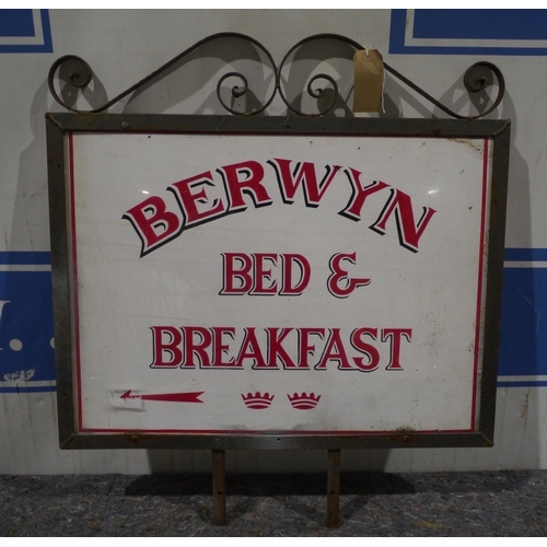 369 - Framed wooden bed and breakfast sign