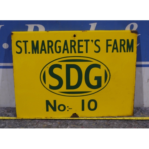 413 - Enamel sign - St Margarets Farm 18.5 x 13.5