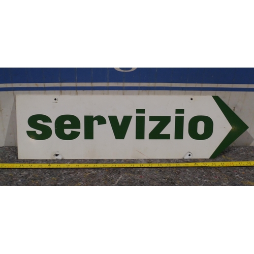 415 - Double sided tin sign - Servizio 25.5 x 7