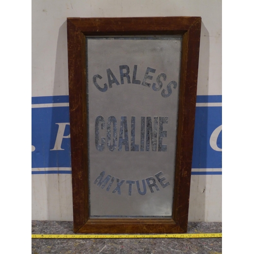 421 - Framed aluminium sign - Coaline carless mixture 27 x 15