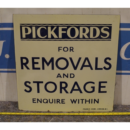 422 - Enamel sign - Pickfords removals 20 x 20