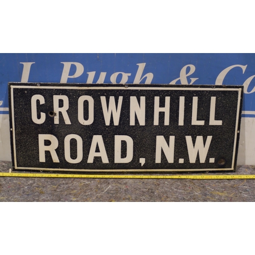 423 - Enamel sign - Crown Hill road 30 x 12