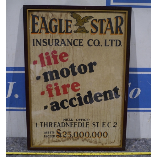 433 - Framed Poster - Eagle star insurance 31 x 22