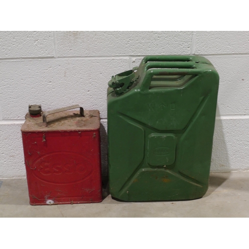 451 - 2 gallon fuel can - Esso and MOD jerry can