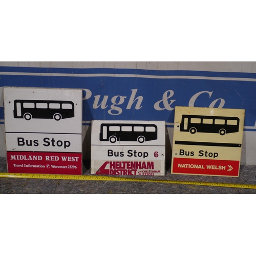 458 - 3 double sided bus stop signs