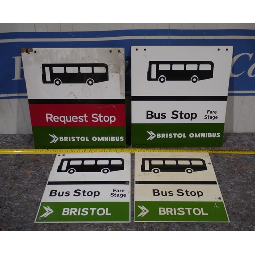 459 - 4 modern double sided bus stop signs