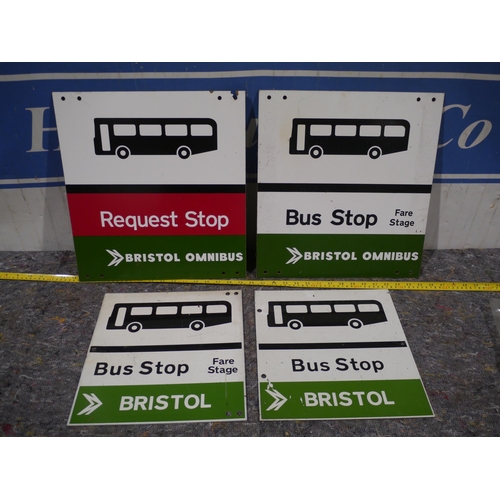 459 - 4 modern double sided bus stop signs