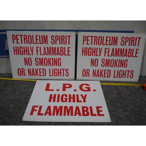 461 - 3 modern tin warning signs