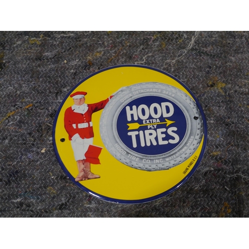 466 - Modern circular enamel sign - Hood tires 6