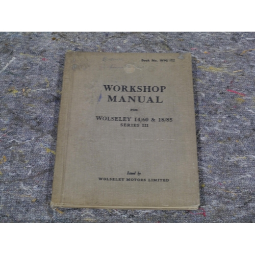 490 - Wolseley 14/60 & 18/85 series 3 workshop manual, book number WM/102