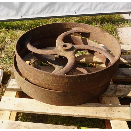 49 - 2 Cast iron wheels